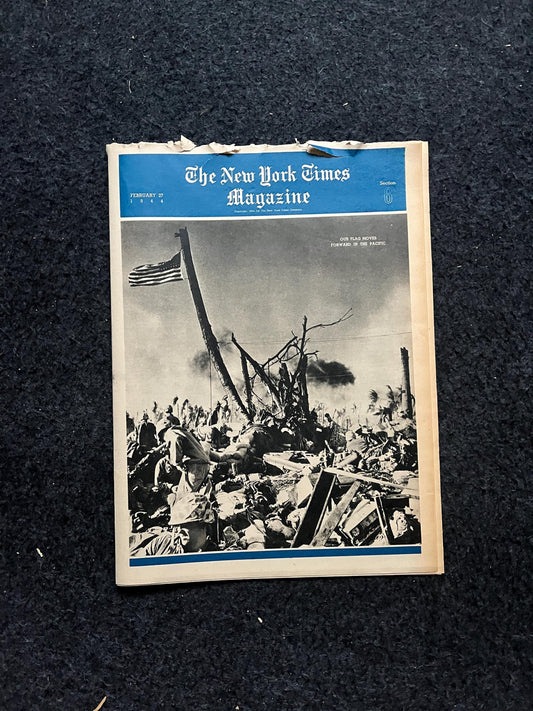Vintage 1944 WW2 Magazine Section, Original Newspaper, Military History Gifts, Gifts for Dad Him, History Collectibles, WW2 Memorabilia