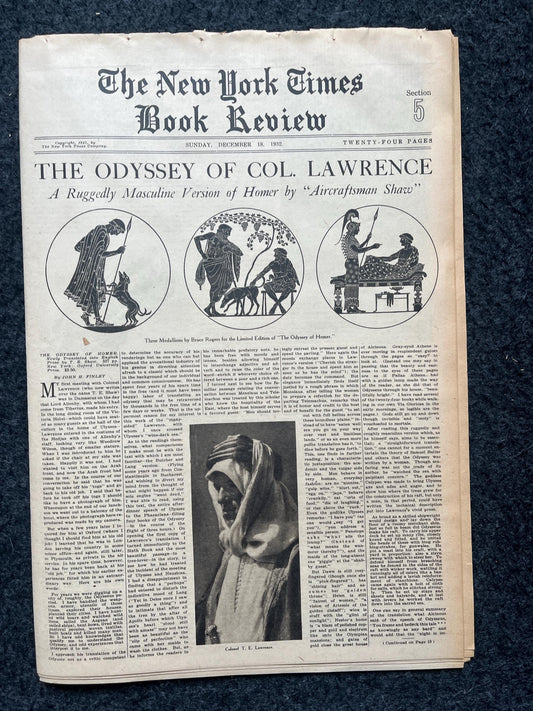 1932 Lawrence of Arabia WW1 Military Newspaper, Vintage World War One Memorabilia, American US Army Gifts for Husband Him, Middle East Gifts