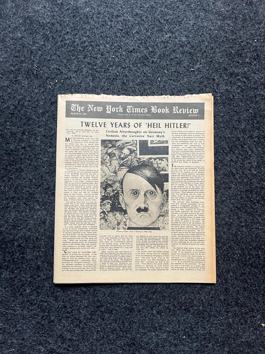 Vintage 1945 WW2 Magazine Section, Original Newspaper, Military History Gifts, Gifts for Dad Him, History Collectibles, WW2 Memorabilia