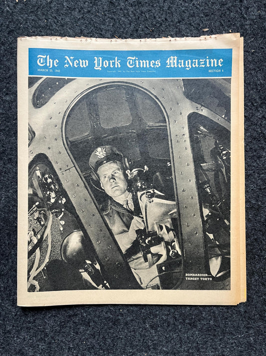 Vintage 1945 WW2 Magazine Section, Original Newspaper, Military History Gifts, Gifts for Dad Him, History Collectibles, WW2 Memorabilia