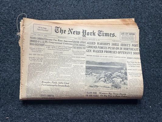 1950 Korean War Starts, US Forces Aid Korea, Korean Art history, Original Vintage Newspaper, KPOP Gifts Decor, Asian Decor Souvenirs