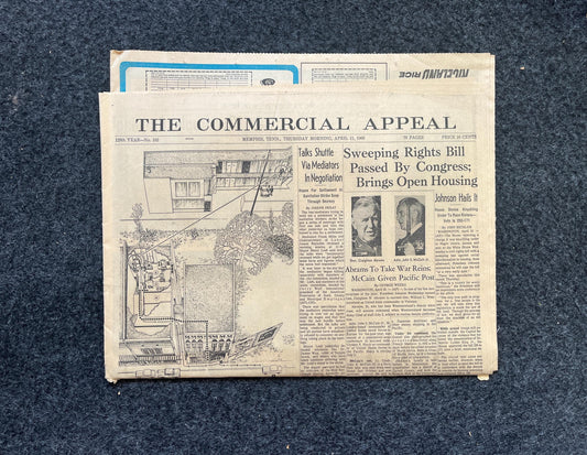 1968 Civil Rights Bill Passes House MLK Jr Race Riots, Marches, US History, Civil Rights Black History BLM – Vintage Original Newspaper,