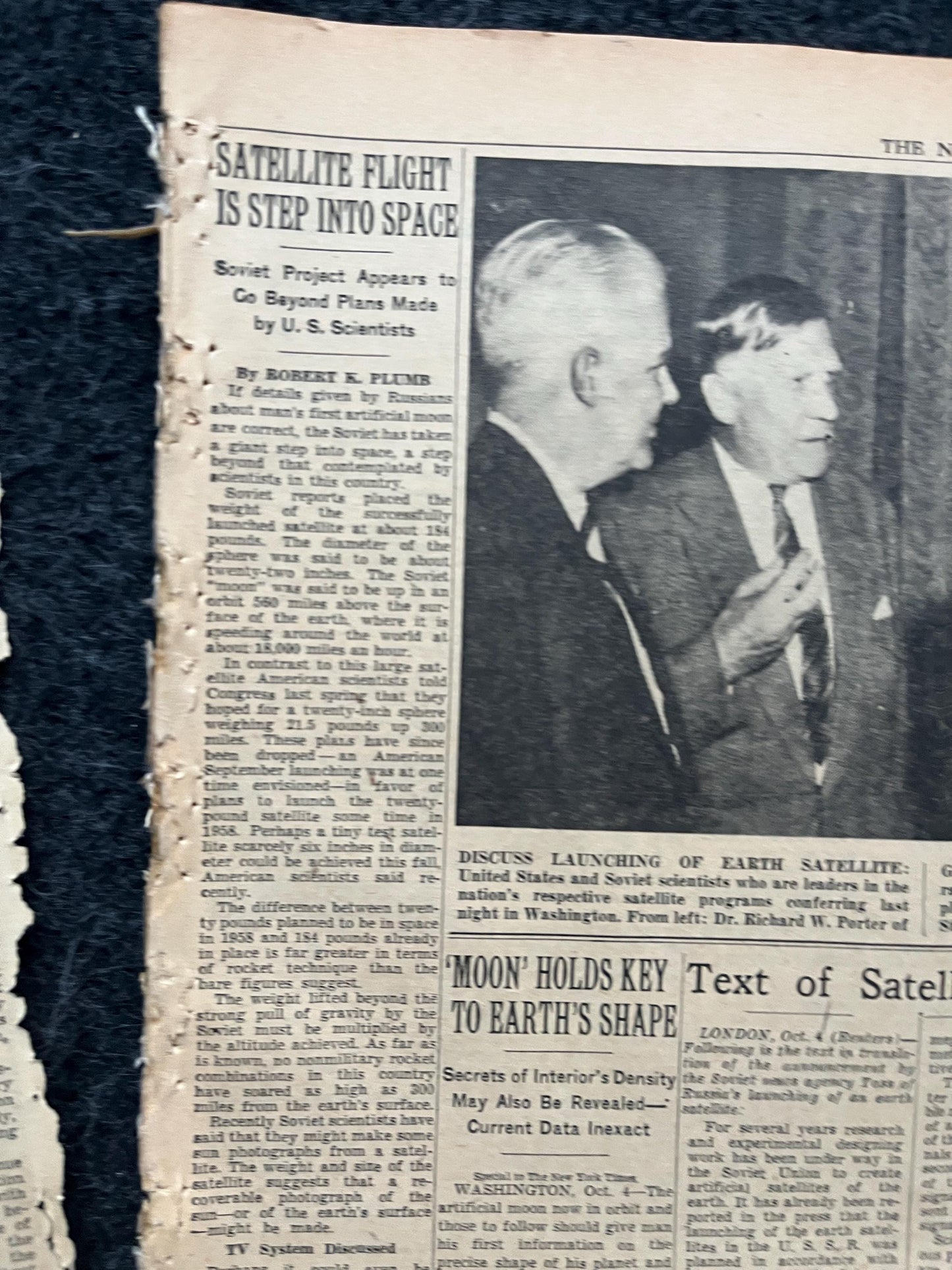 1957 Sputnik Launch New York Times - Day Of USSR Space Race Cosmonauts - USA Apollo Program Space Program - Space History Vintage Newspaper