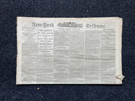 1866 14th Amendment Passes Senate, Civil War Original Newspaper, History Memorabilia Gift, Gift for Dad, Vintage Collectible, Southern Decor