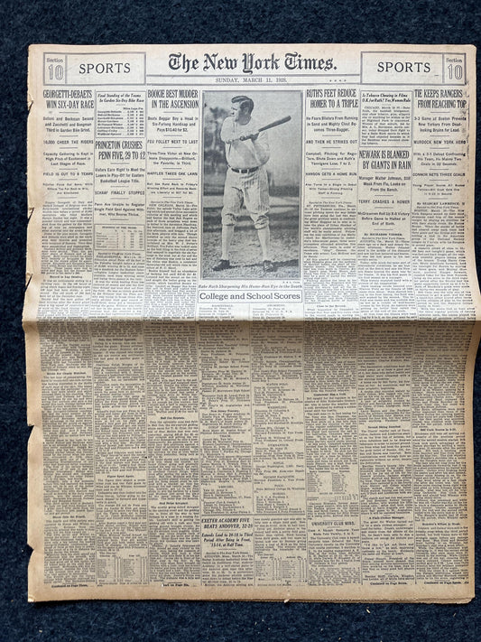 1923 Babe Ruth Sports Section, Babe Ruth Memorabilia Gifts, Vintage Sports Memorabilia, Original Baseball Gifts, Gifts for Husband Dad, Amer