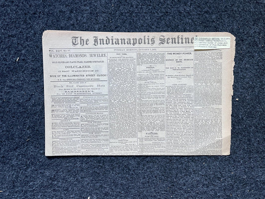 1875 Opening of Vanderbilt University, Vanderbilt Gifts and Souvenirs, Tenessee Gifts, Nashville Souvenirs and Gifts Original Newspaper