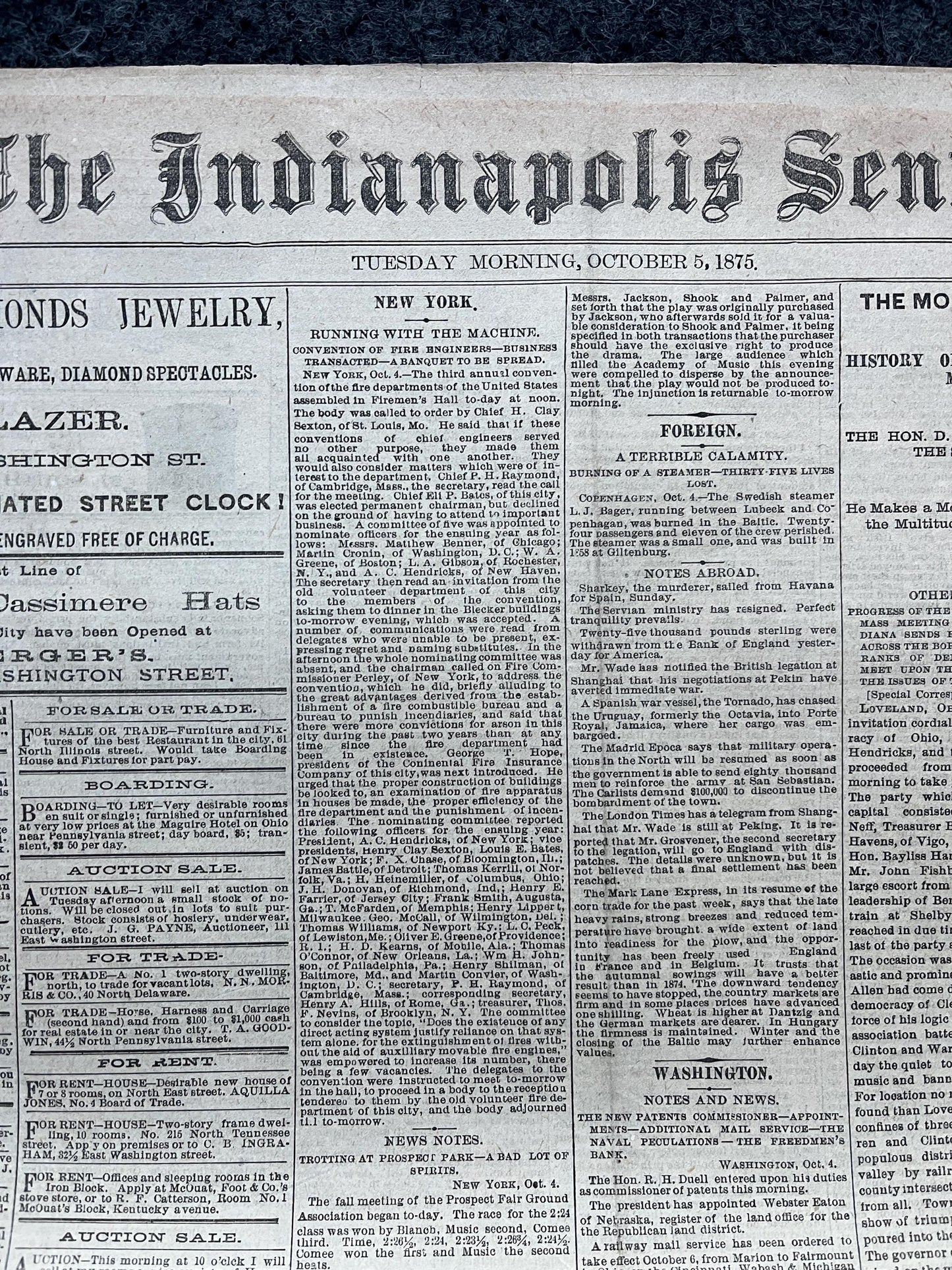 1875 Opening of Vanderbilt University, Vanderbilt Gifts and Souvenirs, Tenessee Gifts, Nashville Souvenirs and Gifts Original Newspaper
