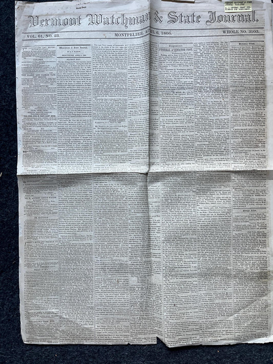 1866 General Grant For Presidency, Republican Gifts, Civil War History, American History Gifts, Original Vintage Newspaper, Presidency Art