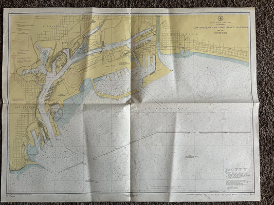 1950s Large Map of Los Angeles 32 x 46, Vintage Maps Beach Wall Decor, LA California Beaches, San Francisco Souvenirs, Beach Bum Gifts Decor