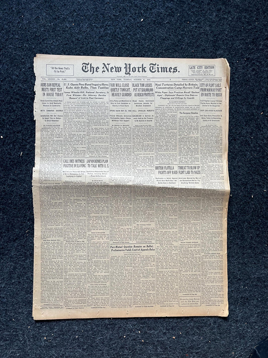 1939 Jewish Rights in Germany, WW2 Early Vintage Newspaper, Wall Decor, German Blitzkreig, Gift for him, World War 2 Memorabilia Gifts