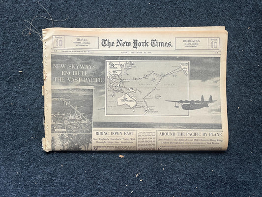 1940 WW2 Early Vintage Newspaper, Wall Decor, German Blitzkreig, Gift for him, World War 2 Memorabilia Gifts, History Gifts, WW3