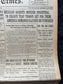 1926 Banker Rosenthal Murder by Bandits, Original Vintage Newspaper, Great Depression Gangster Collectible, Man Cave Bar Arts, Gifts for Him
