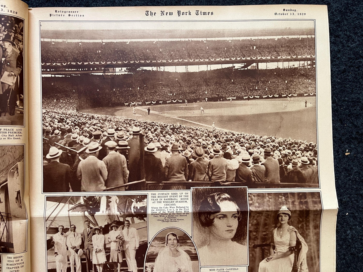 1929 Wreath Laying of WWI Tomb of Unknown Soldier Burial Newspaper, WWI Memorabilia, Arlington Cemetery Burial – US Military