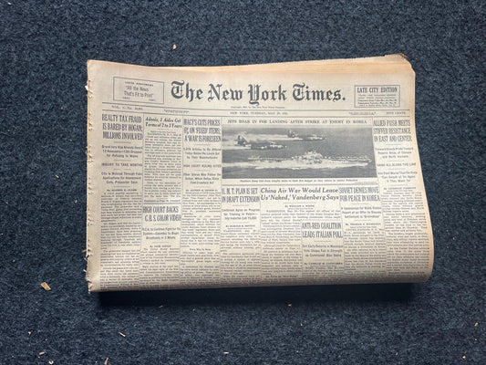 1951 US Air Force Jets Aid Korea, Korean Art history, Original Vintage Newspaper, KPOP Gifts Decor, Asian Decor Souvenirs