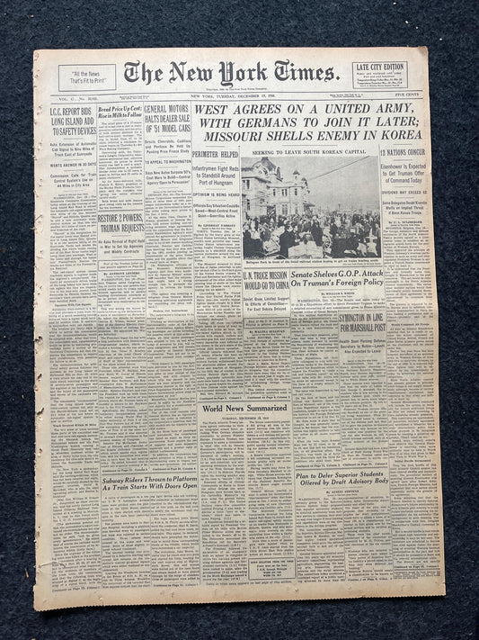 1950 USS Missouri Shells Korea United German Army,, Korean Art history, Original Vintage Newspaper, KPOP Gifts Decor, Asian Decor Souvenirs