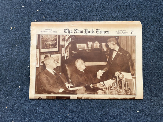 1932 FDR Philanthropy and Amelia Earhart Degree,  Vintage Newspaper History and Artwork, Original History Memorabilia, History Gifts,