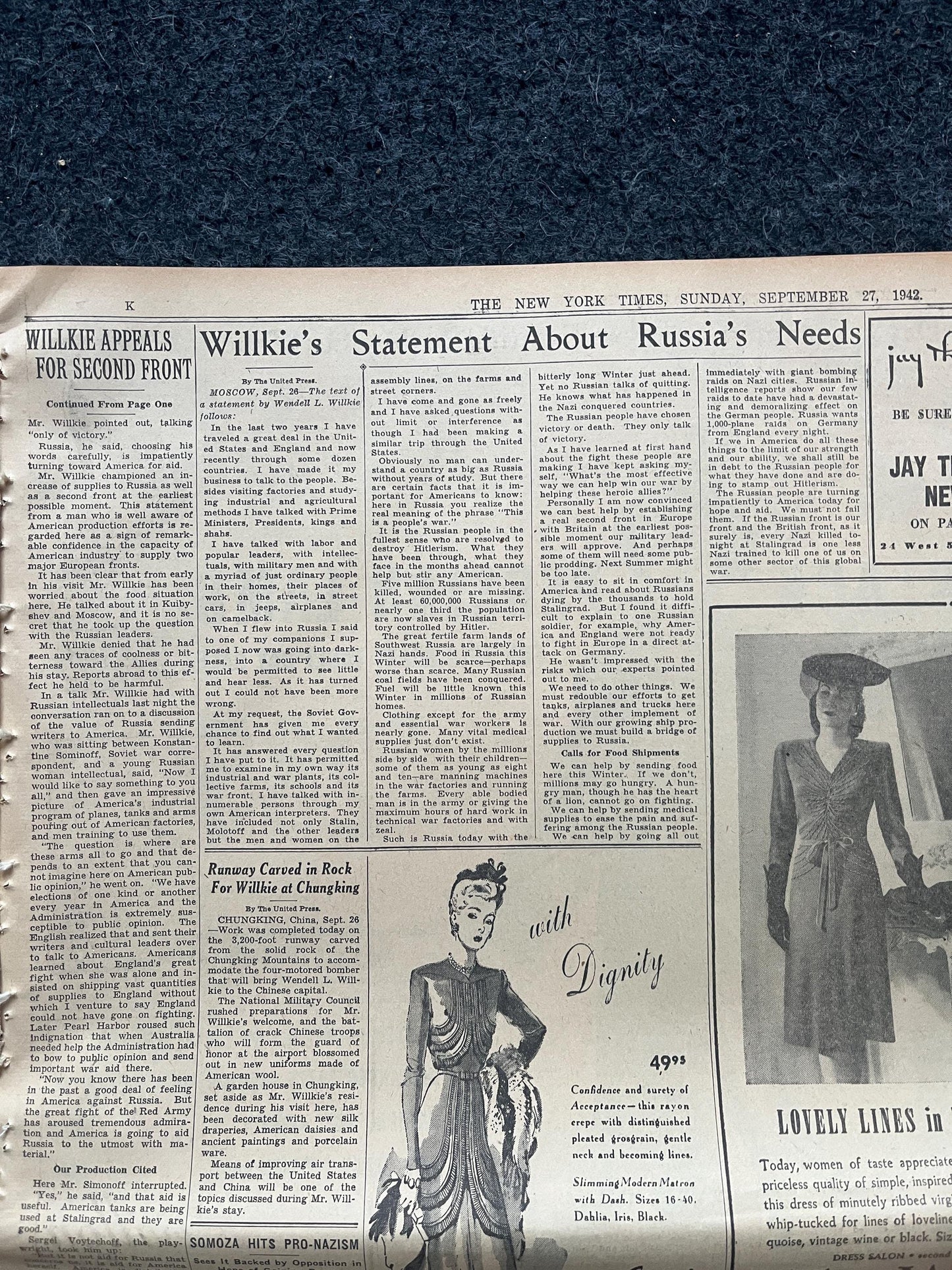 1942 Battle For Stalingrad, Operation Barbosa, WW2 German Invasion of Russia, Original Newspaper, Military Gifts, Russian decor, WW3, USSR