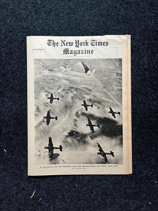 Vintage 1940 WW2 Magazine Section, Original Newspaper, Military History Gifts, Gifts for Dad Him, History Collectibles, WW2 Memorabilia