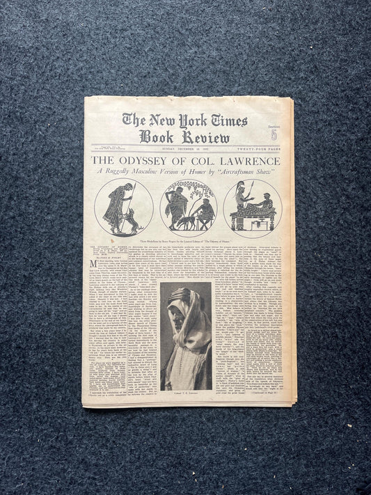 1932 Lawrence of Arabia WW1 Military Newspaper, Vintage World War One Memorabilia, American US Army Gifts for Husband Him, Middle East Gifts