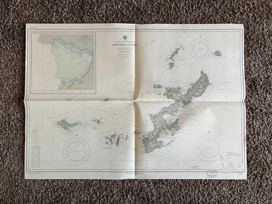 Large 1950s Okinawa Japanese Map, 32 x 46 Asian Wall Decor, Vintage Wall Art, Japanese Gifts US Army,