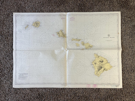 Large 1950s Map of Hawaii and Oahu 32 x 46, Pearl Harbor Maps, Vintage Travel Art, Hawaiian Artwork, Hawaiian Souvenirs Gifts, Island Art