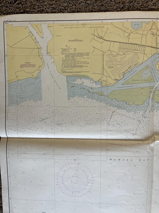 Large 1950s Map of Hawaii and Oahu 32 x 46, Pearl Harbor Maps, Vintage Travel Art, Hawaiian Artwork, Hawaiian Souvenirs Gifts, Island Art