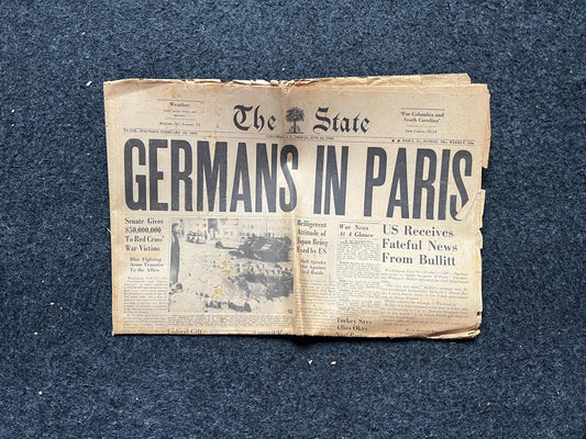 1940 Fall of Paris World War 2 - WW2 Memorabilia, French Gifts, History Collectibles, Europe World War 2 History