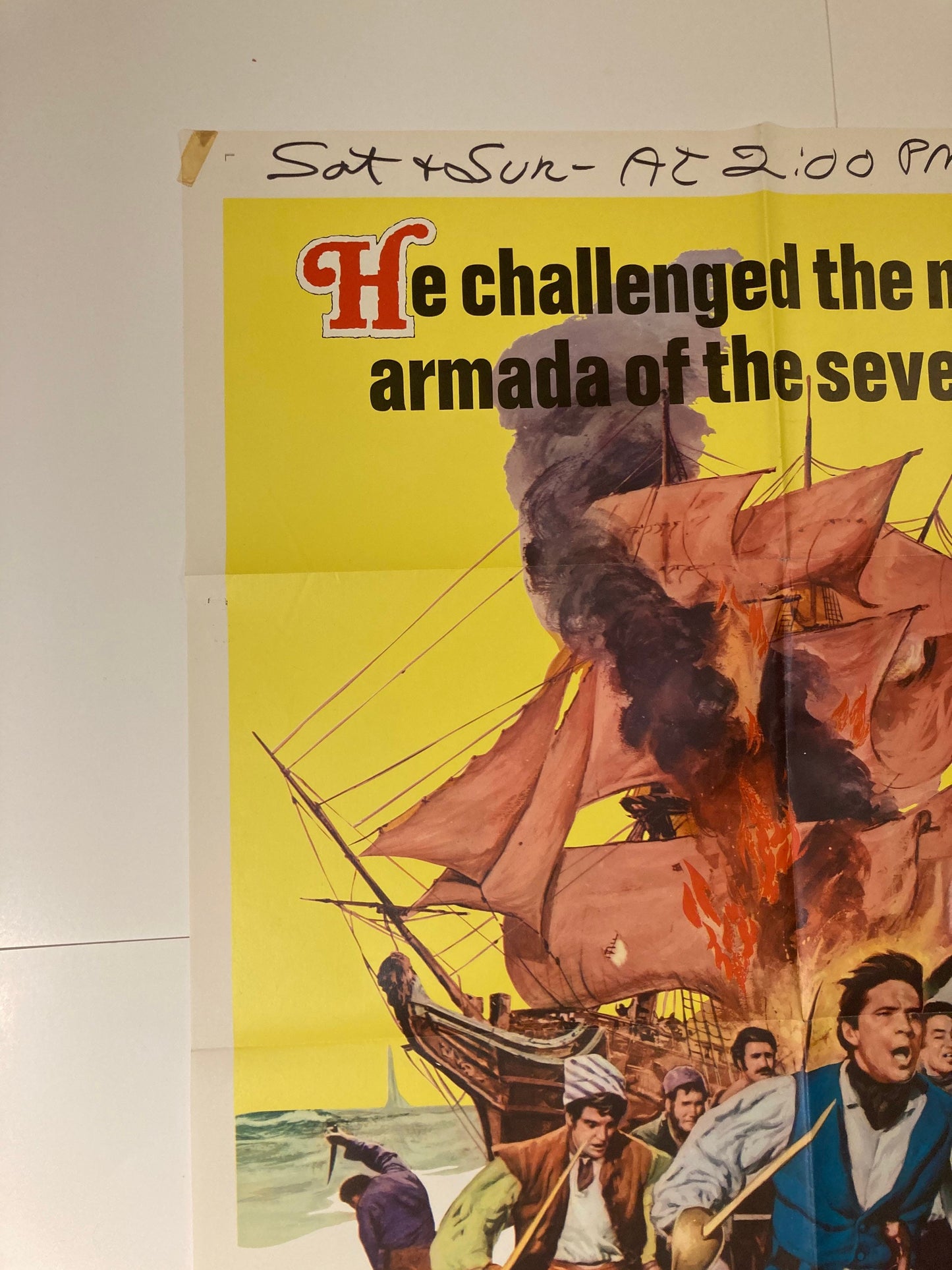 Vintage 1967 Swashbuckler Pirate Film    -The Sea Pirate- Original Pirate Poster