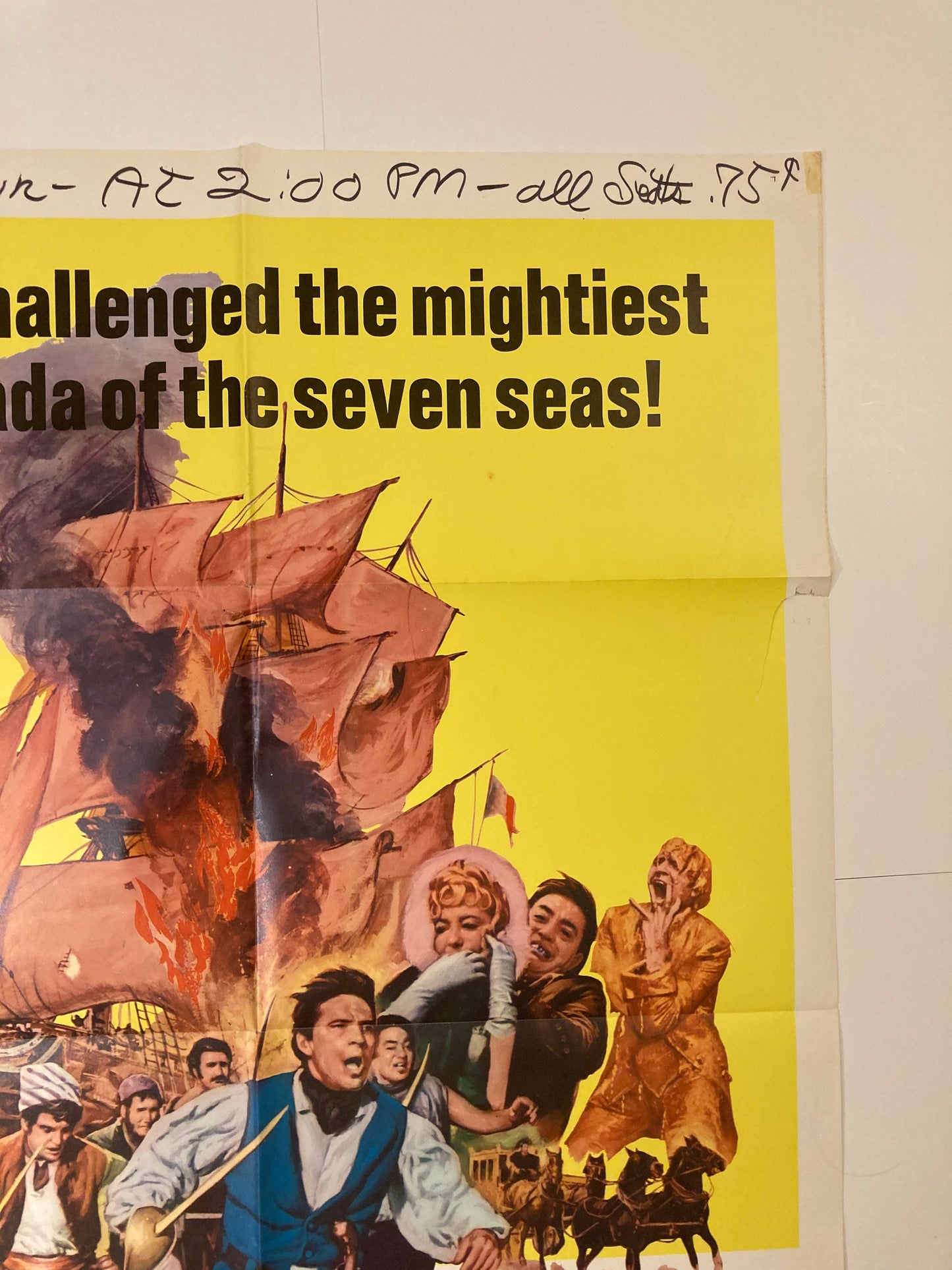 Vintage 1967 Swashbuckler Pirate Film    -The Sea Pirate- Original Pirate Poster