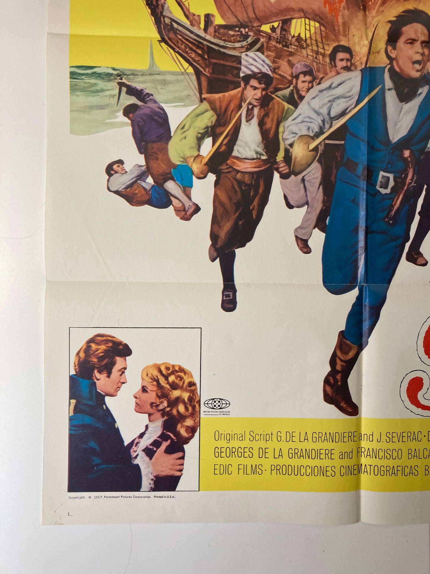 Vintage 1967 Swashbuckler Pirate Film    -The Sea Pirate- Original Pirate Poster