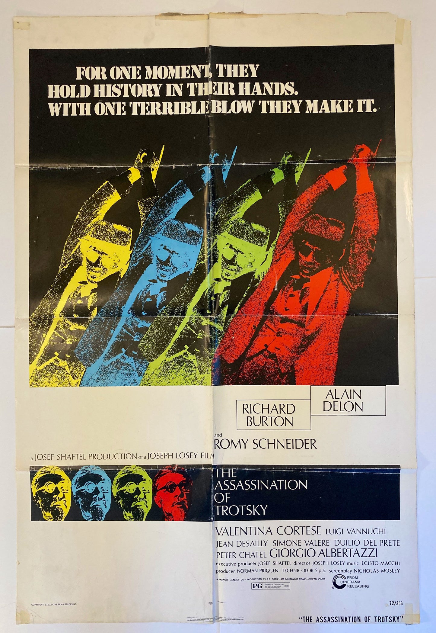 Vintage 1960s -The Assassination of Trostky - Original Russian Move Poster of Leninism vs Stalinism
