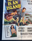 1962 WWII Navy Drama – No Man Is An Island – Jeffrey Hunter in Pacific Theatre Original Vintage Movie Poster