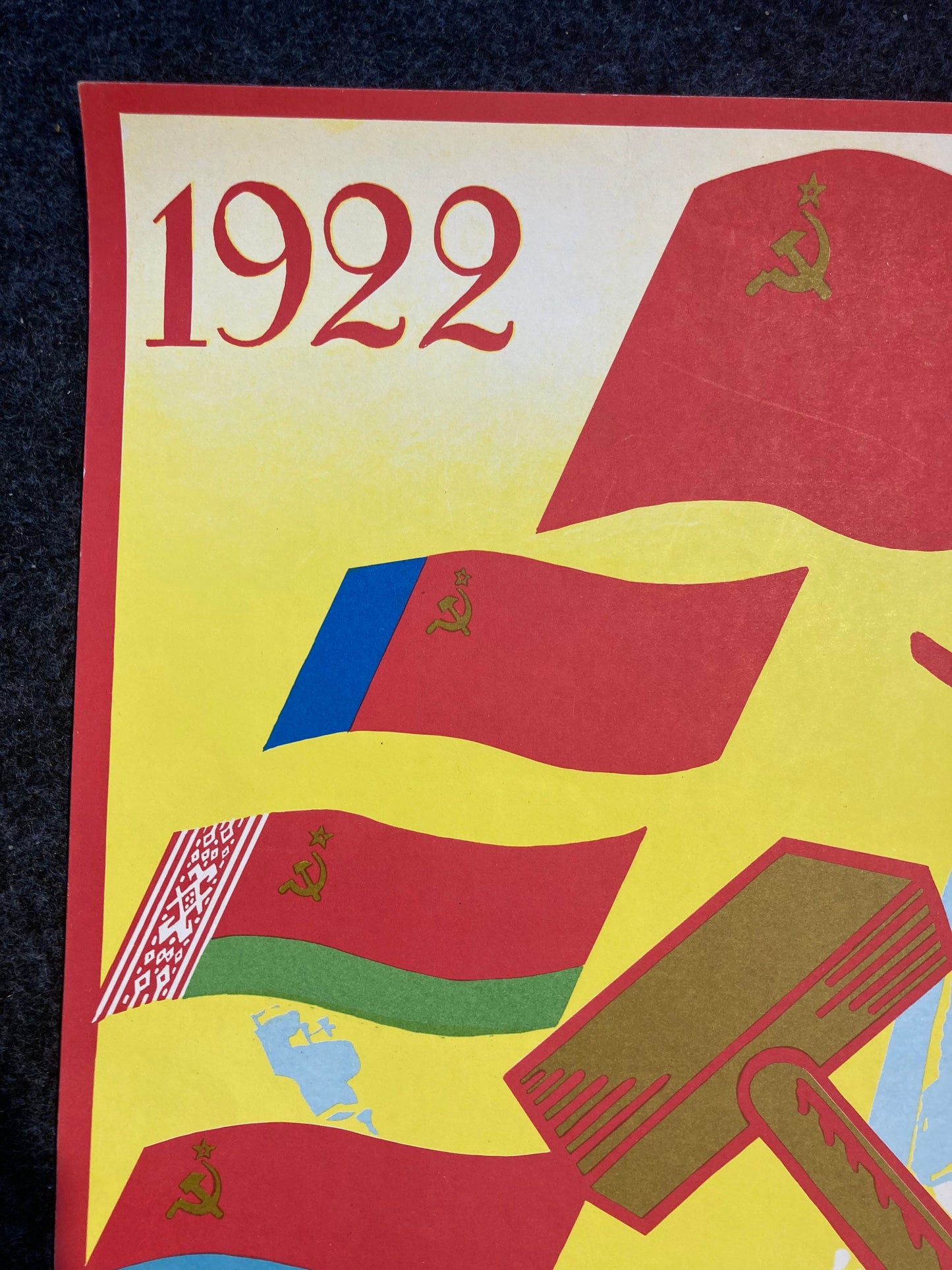 Original 1987 Soviet Union Celebrates Communist Unity and Strength – Various CCCP Flags From around the World – 17 x 23