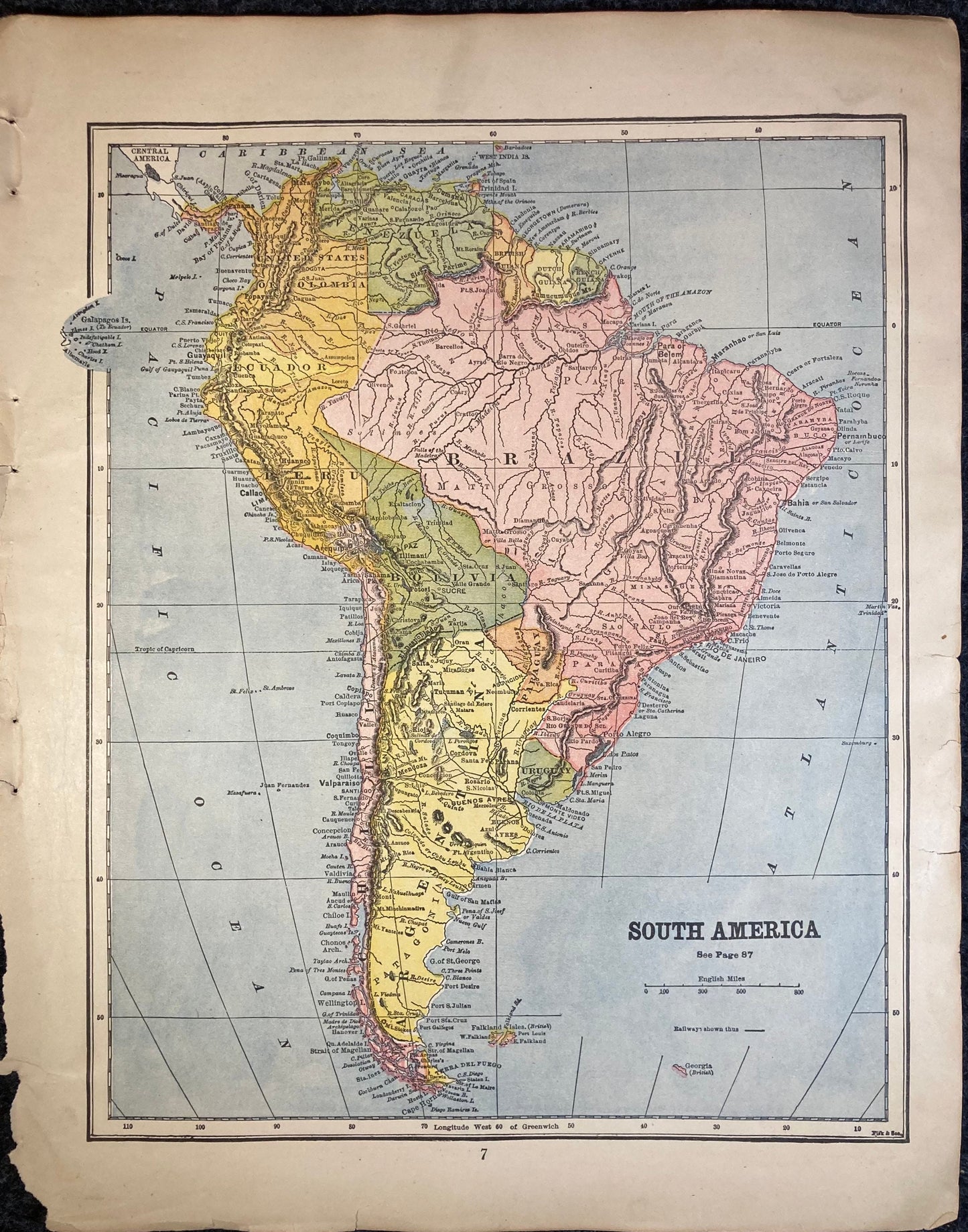 Original 1906 Double sided Map of Maine and South America - Antique Framed Or Unframed Map – American Cartography Vintage Atlas Map Wall
