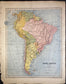 Original 1906 Double sided Map of Maine and South America - Antique Framed Or Unframed Map – American Cartography Vintage Atlas Map Wall