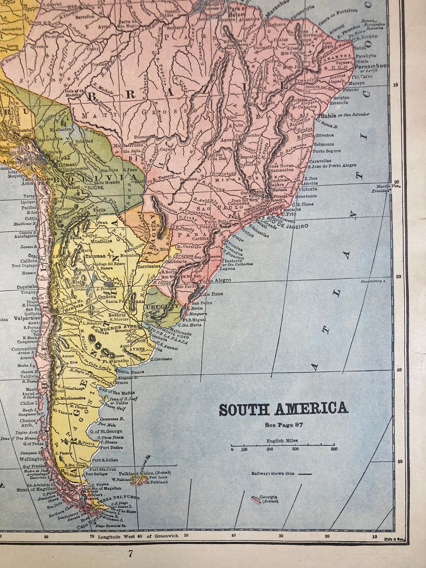 Original 1906 Double sided Map of Maine and South America - Antique Framed Or Unframed Map – American Cartography Vintage Atlas Map Wall