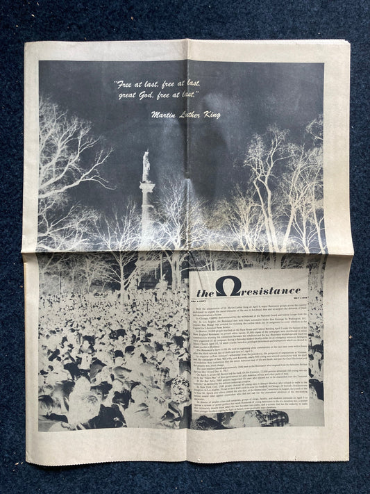 1968 Anti-War MLK Jr Assassination Memorial Newspaper - Vietnam War Resistance Newspaper - Underground Newspaper