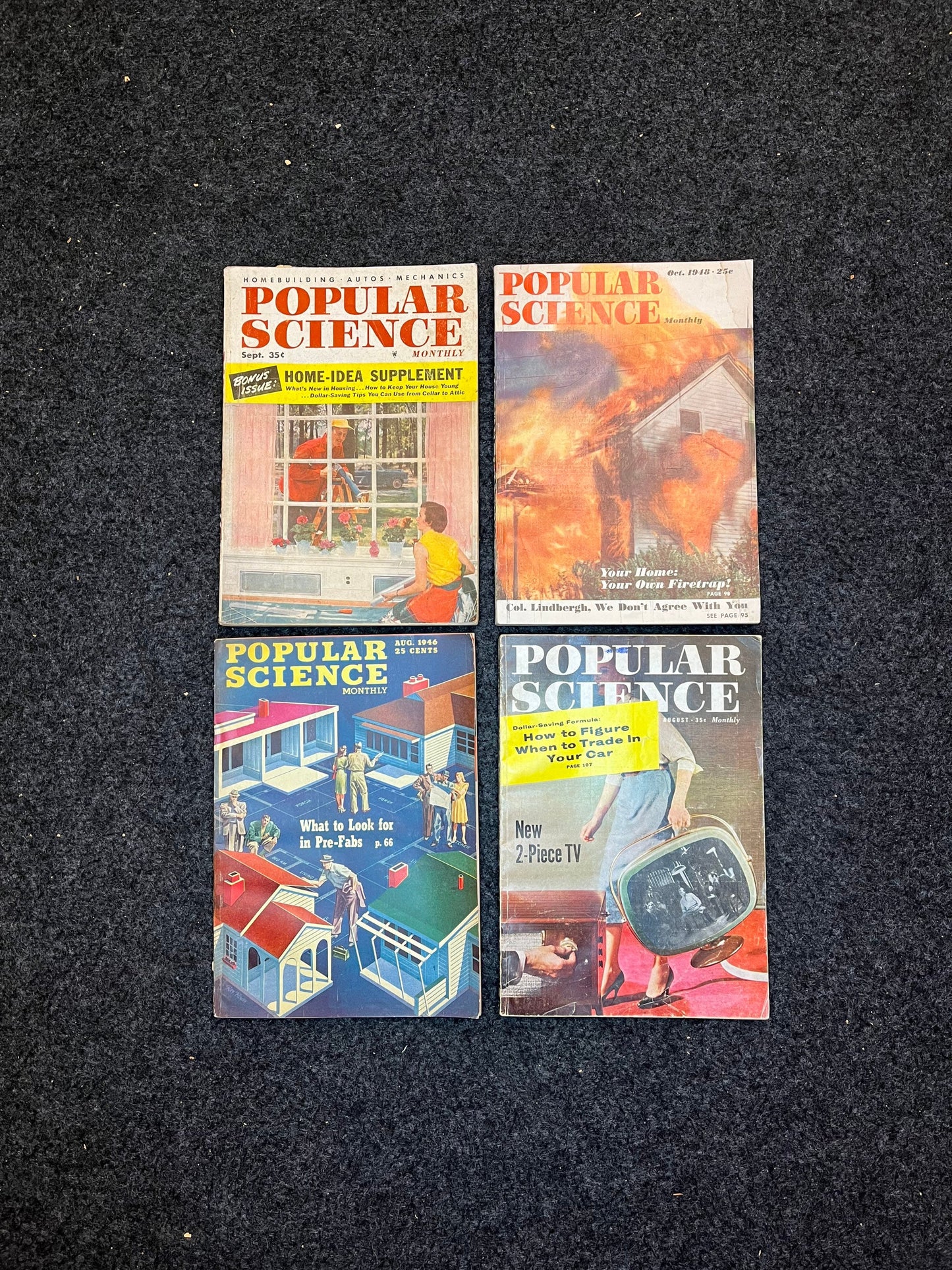 Vintage Popular Science Magazine -Home Living Retrofuturism- Prefab Houses, 1960s 1970s housing styles fashion - Gifts for Her - Original Ma