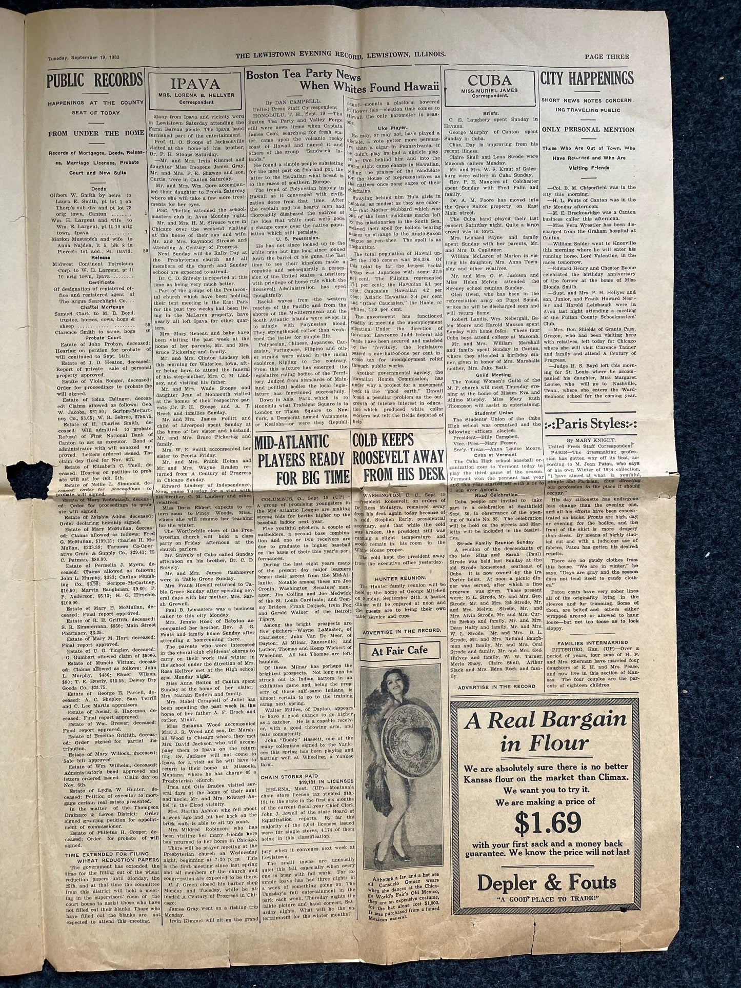 1933 Sergeants Revolt - Batiste Vs Cuban Rebels - Original Vintage Newspaper - Cuban History Great Depression