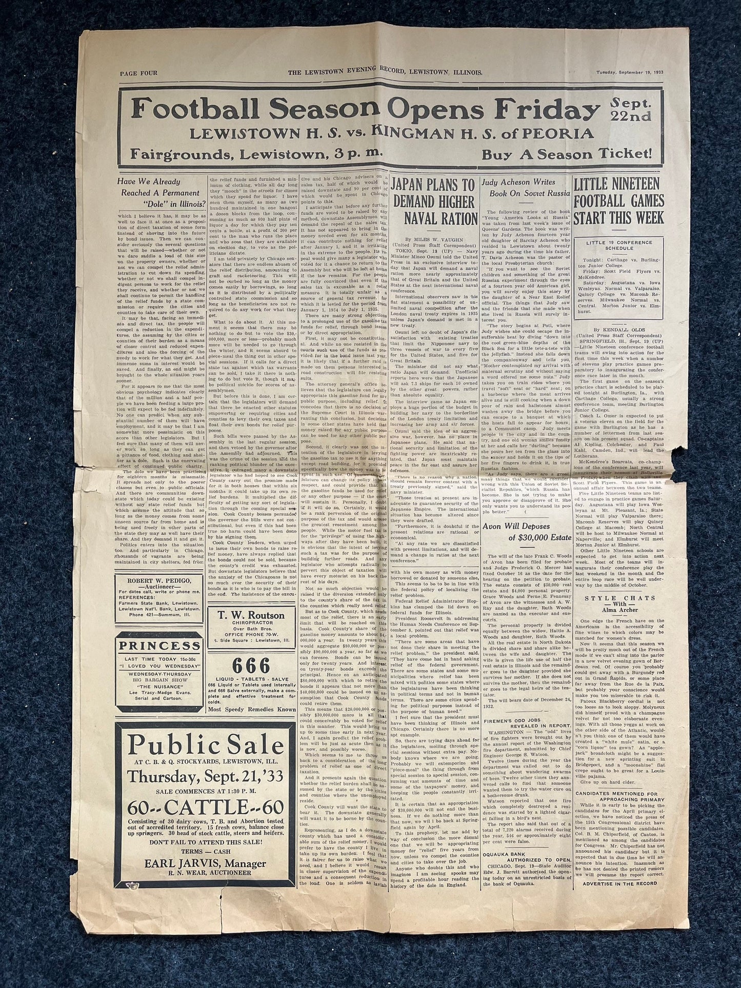 1933 Sergeants Revolt - Batiste Vs Cuban Rebels - Original Vintage Newspaper - Cuban History Great Depression
