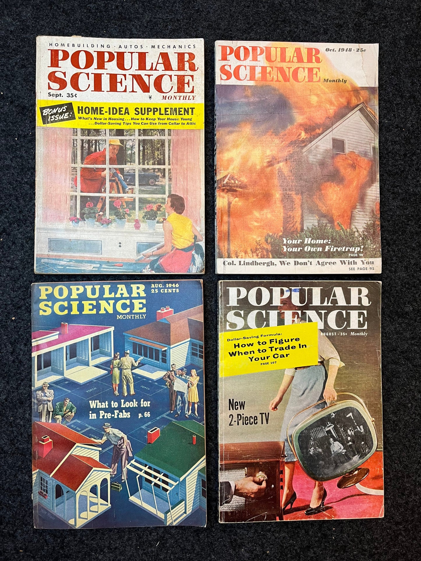 Vintage Popular Science Magazine -Home Living Retrofuturism- Prefab Houses, 1960s 1970s housing styles fashion - Gifts for Her - Original Ma