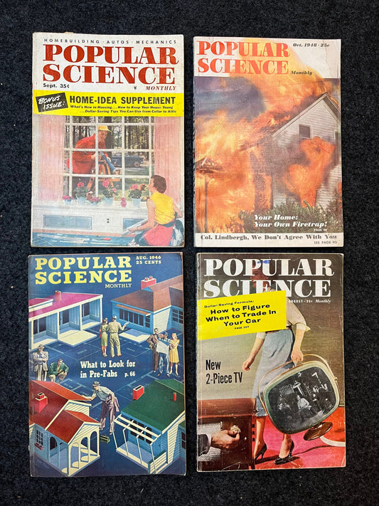 Vintage Popular Science Magazine -Home Living Retrofuturism- Prefab Houses, 1960s 1970s housing styles fashion - Gifts for Her - Original Ma