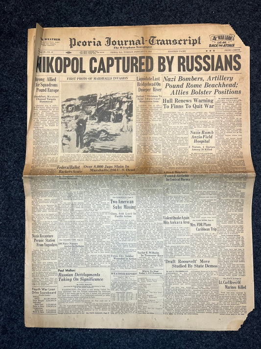 1944 WW2 USSR Capture of Nikopol - Ukrainian History World War 2 - Original Vintage Newspaper