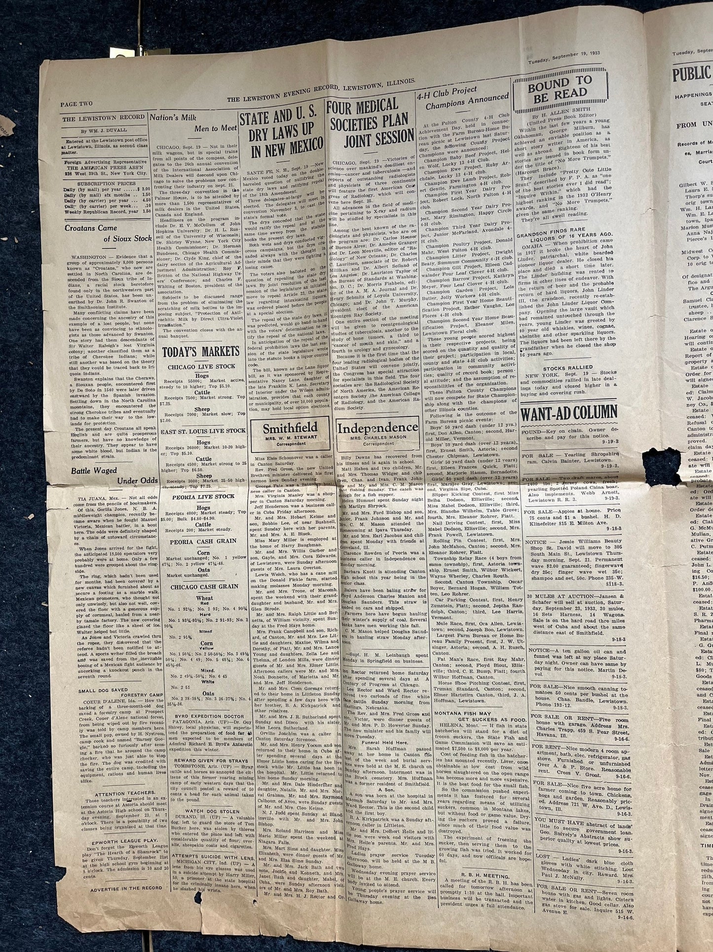 1933 Sergeants Revolt - Batiste Vs Cuban Rebels - Original Vintage Newspaper - Cuban History Great Depression