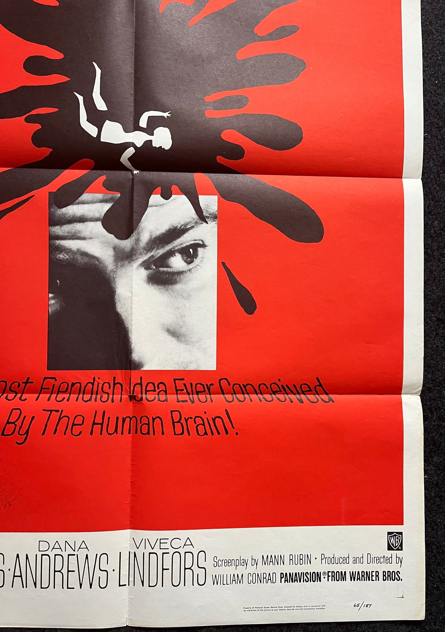 1965 Brainstorm Noir Horror Thriller - William Conrad Hunter Andrews Francis Horror One Sheet Poster 27 x 41