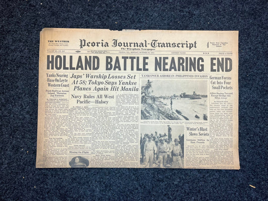 World War 2 Liberation Of Holland – Battle of Leyte Gulf – Liberation of Manila – Original Vintage Newspaper WW2 – Gifts for Him