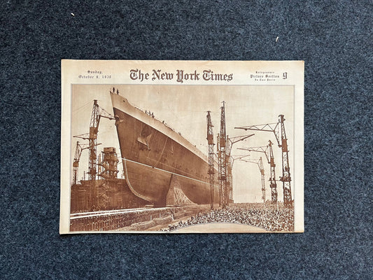 1938 New York Times - The HMS Queen Elizabeth Steamship - Worlds Largest Steamship - British Navy - Debutantes and Forestry Ecology