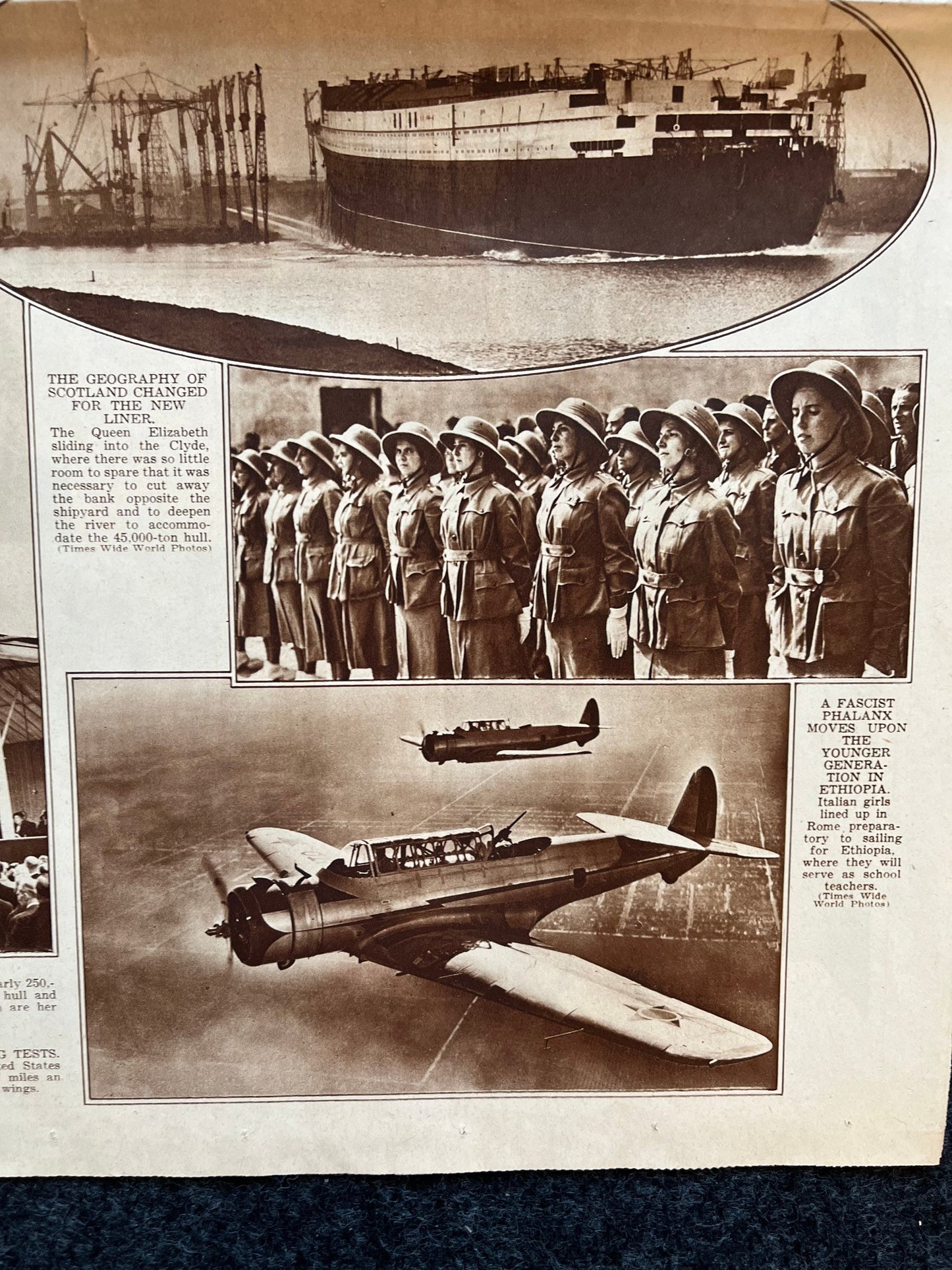1938 New York Times - The HMS Queen Elizabeth Steamship - Worlds Largest Steamship - British Navy - Debutantes and Forestry Ecology