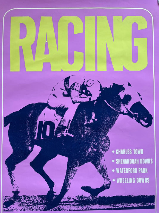 1970s West Virginia Travel Poster Charleston Vintage Horse Racing – West Virginia Department of Tourism Original Art