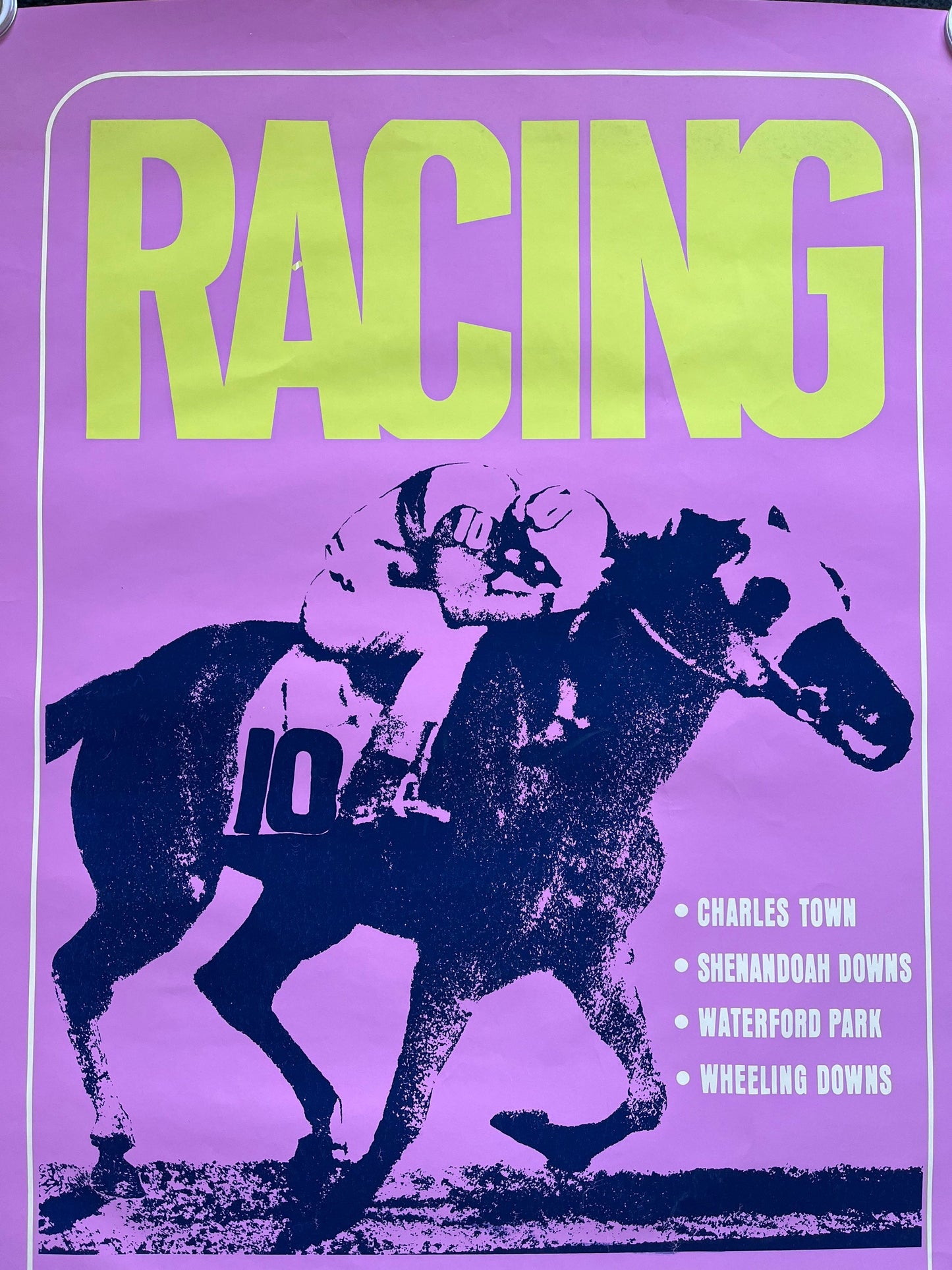 1970s West Virginia Travel Poster Charleston Vintage Horse Racing – West Virginia Department of Tourism Original Art